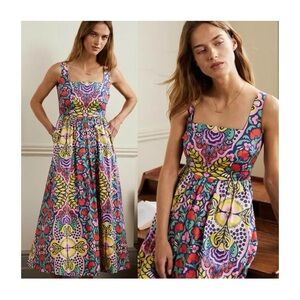 Boden Violet Square Neck Midi Dress